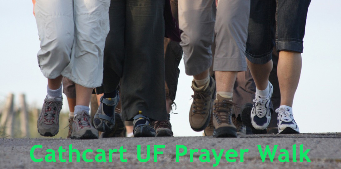 Image of people's legs, walking for a Prayer Walk