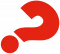Red Alpha Logo - a question mark at a slight angle